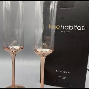 Luxe Habitat Copper Champagne Flutes